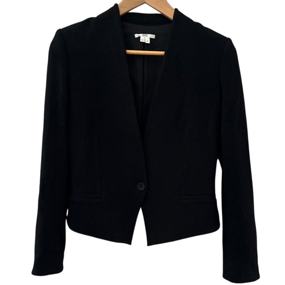 HELMUT by Helmut Single Button Cropped Blazer Jet Black Size‎ Small - Picture 2 of 12